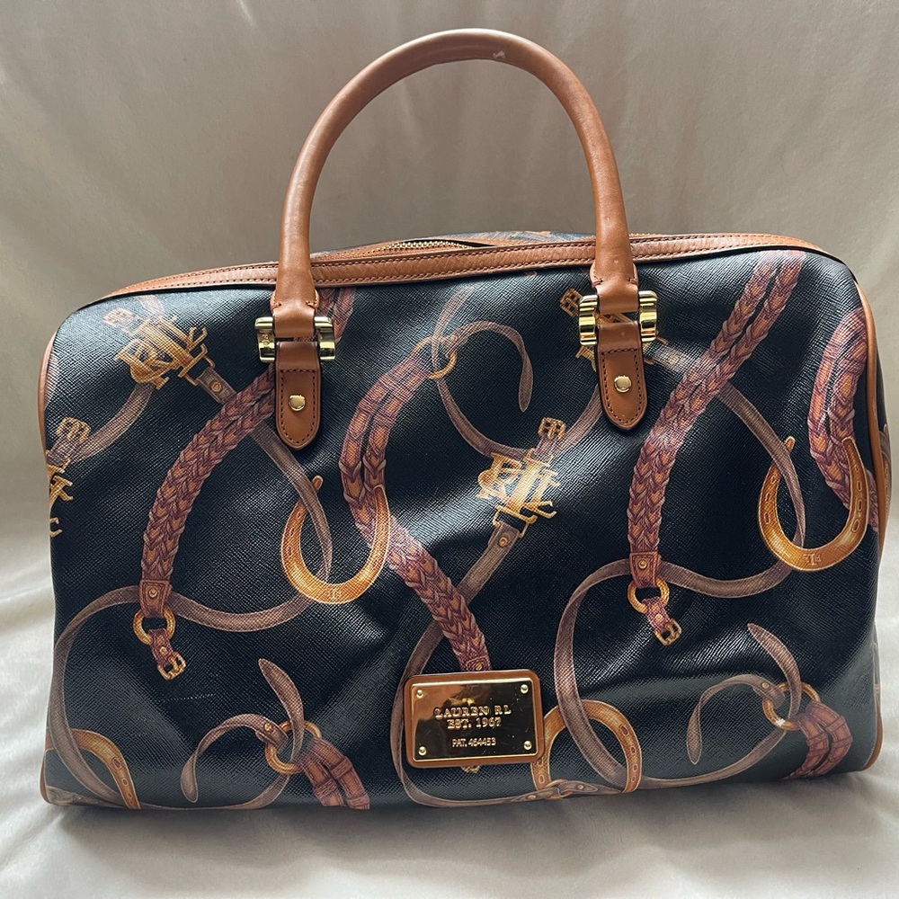 Ralph Lauren Tan and Brown Satchel